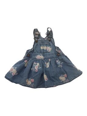 OshKosh B'gosh Floral Denim Skirtall Dress Blue